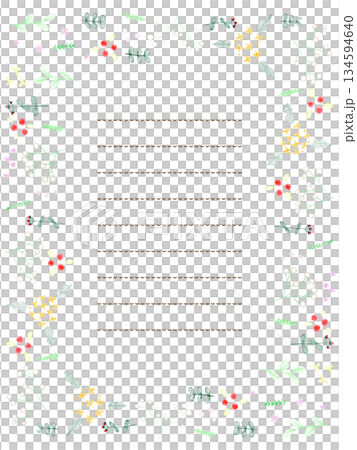 Cute flower hand-drawn colored pencil frame 134594640