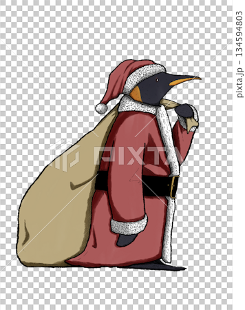 Penguin Santa Claus 134594803