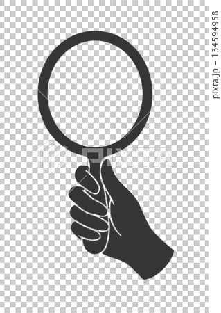 手鏡を持つ手のシルエットアイコン 134594958