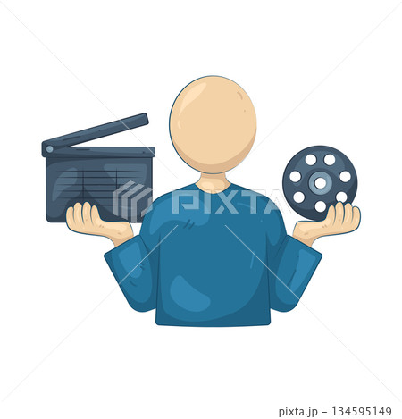 Illustration of film director  134595149