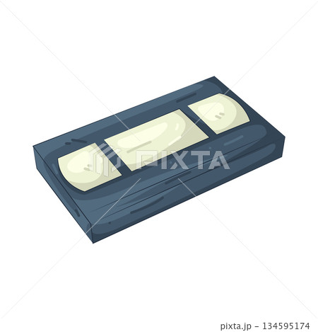 Illustration of VHS cassette tape Illustration of VHS cassette tape 134595174