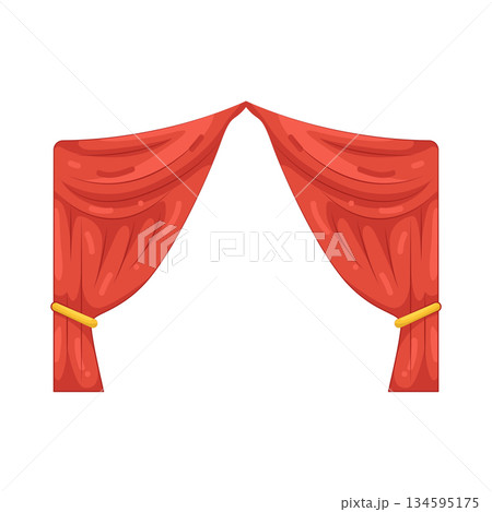 Illustration of Red Theater Curtain  134595175
