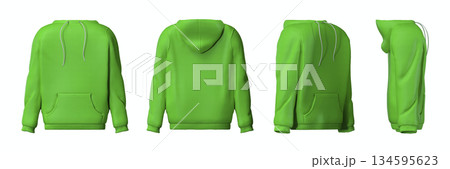 Green hoodie isolated on white background Green hoodie isolated on white background 134595623