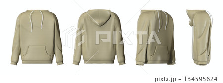 Light brown hoodie isolated on white background 134595624