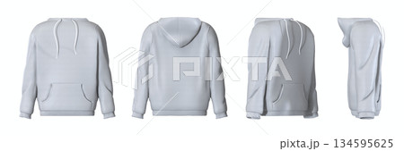 Light gray hoodie isolated on white background Light gray hoodie isolated on white background 134595625