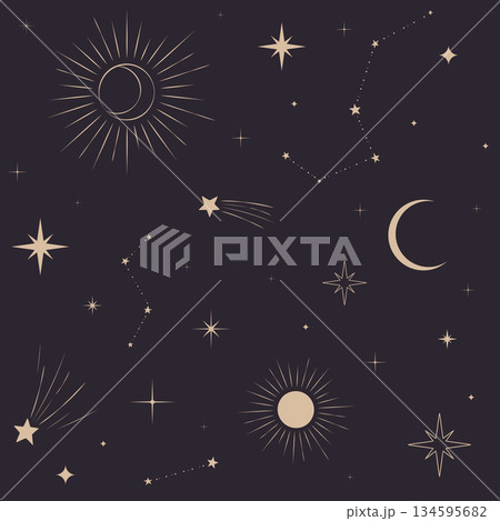 galaxy space seamless pattern 134595682