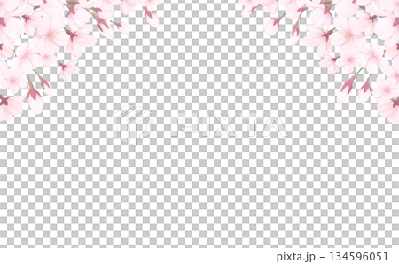 桜_手描き_花びら背景_横 桜_手描き_花びら背景_横 134596051