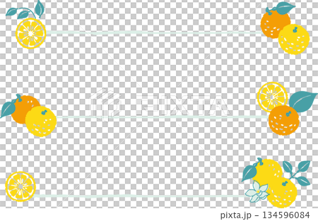 Retro-style, simple and pop yuzu illustrations - 3 simple line designs 134596084