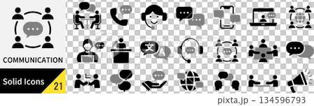 Vector communication silhouette icon set 134596793