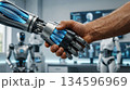 ヒューマノイドロボットと握手をするビジネスマン 134596969