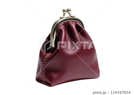 Classic Brown Leather Coin Purse with Vintage Metal Frame, Perfect for Everyday Use and Stylish Storage 134597654