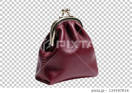 Classic Brown Leather Coin Purse with Vintage Metal Frame, Perfect for Everyday Use and Stylish Storage 134597654