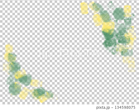 緑と黄色の菜の花のようなのフレーム素材 134598075