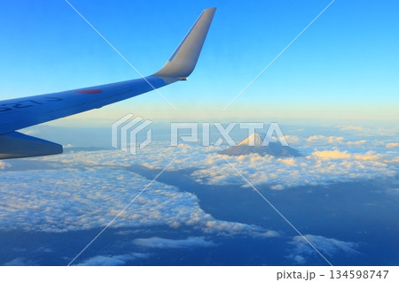 日本航空 JAL461便 東京-徳島便から見る富士山 134598747