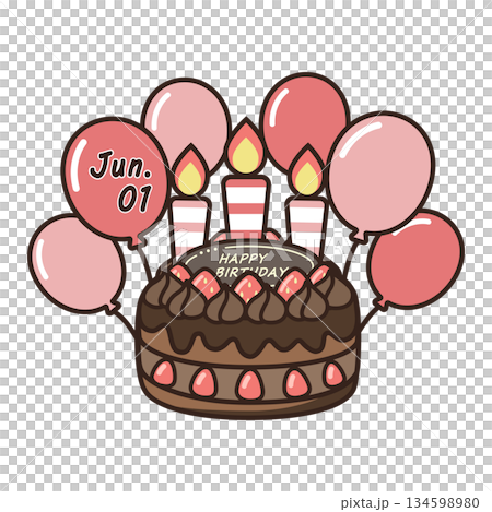 Birthday chocolate cake 134598980