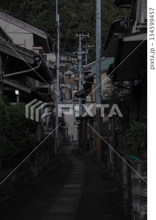 三重県　尾鷲市　須賀利町の漁村の風景 134599457