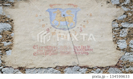 Sundial, Cathedral of St Nicholas in Novo Mesto, Slovenia 134599633