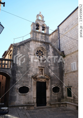 St Michael's church, in the old town of Korcula, Dalmatia, Croatia 134599652
