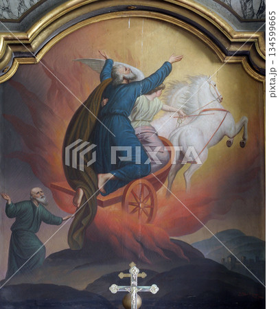 Saint Elijah, altarpiece on the main altar of Saint Elijah church in Lipnik, Croatia 134599665