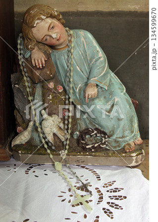 Angel, statue on the altar in the Saint Elijah church in Lipnik, Croatia 134599670