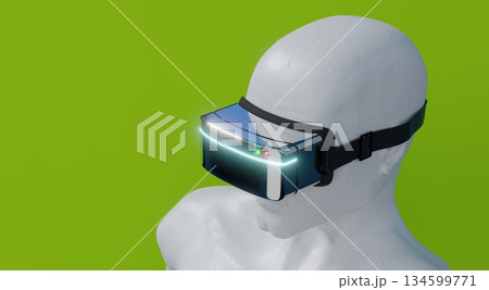Man wearing VR glasses - 3D illustration 134599771