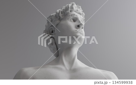 David - face sculpture - 3D illustration 134599938