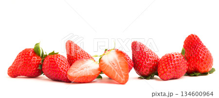 fresh appetizing strawberries on white background with a place for inscription fresh appetizing strawberries on white background with a place for inscription 134600964