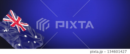 Australia - national flag and gradient background - horizontal banner format - 3D illustration 134601427