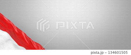 Indonesia - national flag and gradient background - horizontal banner format - 3D illustration Indonesia - national flag and gradient background - horizontal banner format - 3D illustration 134601505