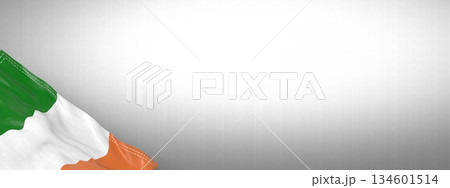 Ireland - national flag and gradient background - horizontal banner format - 3D illustration 134601514