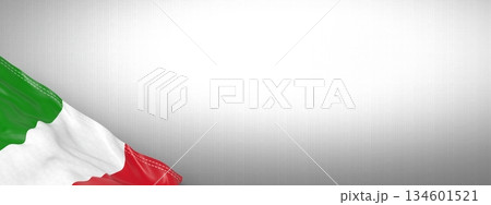 Italy - national flag and gradient background - horizontal banner format - 3D illustration 134601521