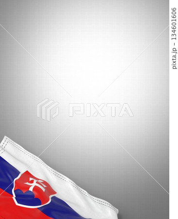 Slovakia - national flag and gradient background - vertical poster - 3D illustration 134601606