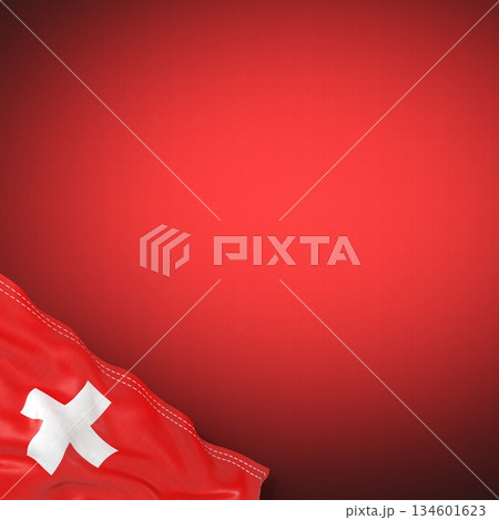 Switzerland - national flag and gradient background - square format - 3D illustration Switzerland - national flag and gradient background - square format - 3D illustration 134601623