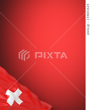 Switzerland - national flag and gradient background - vertical poster - 3D illustration 134601624