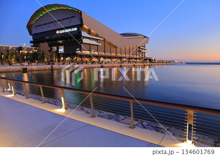 【兵庫県】神戸アリーナの夜景 【兵庫県】神戸アリーナの夜景 134601769