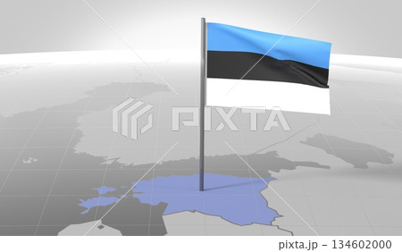 Estonia - country border and flag - 3D illustration Estonia - country border and flag - 3D illustration 134602000