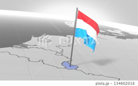 Luxembourg - country border and flag - 3D illustration Luxembourg - country border and flag - 3D illustration 134602018