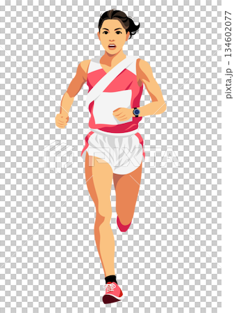 Female relay runner 134602077