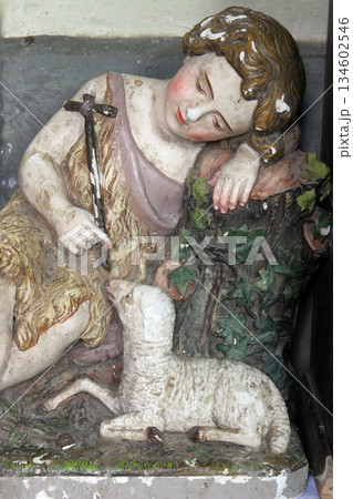 Angel, statue on the altar in the Saint Elijah church in Lipnik, Croatia 134602546