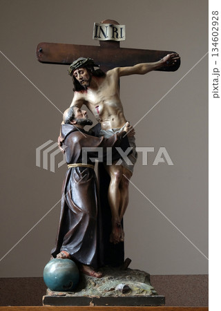 St. Francis removes Jesus from the cross, church of Saint Matthew in Stitar, Croatia St. Francis removes Jesus from the cross, church of Saint Matthew in Stitar, Croatia 134602928