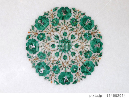 Traditional colorful floral marble tabletops for sale in Agra, Uttar Pradesh, India 134602954