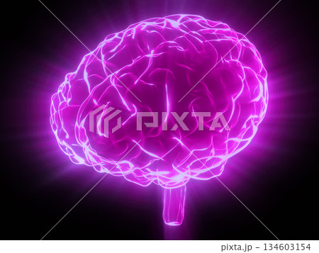 Human brain isolated on black background - 3D illustration Human brain isolated on black background - 3D illustration 134603154