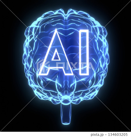 Artificial intelligence, human brain - 3D illustration Artificial intelligence, human brain - 3D illustration 134603205