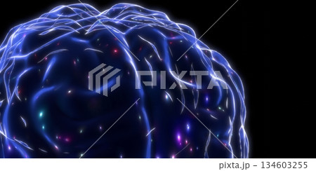 Human brain isolated on black background - 3D illustration Human brain isolated on black background - 3D illustration 134603255