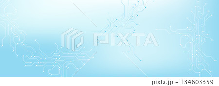 Motherboard digital abstract background. AI circuit board technology texture design. Semiconductor and computer processor on tech banner template concept. Vector illustration 134603359