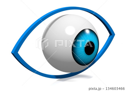 Geometrical eye shape - optician concept - 3D illustration 134603466