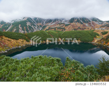 秋の観光名所立山黒部アルペンルートの室堂山頂のみくりが池の風景 秋の観光名所立山黒部アルペンルートの室堂山頂のみくりが池の風景 134603532