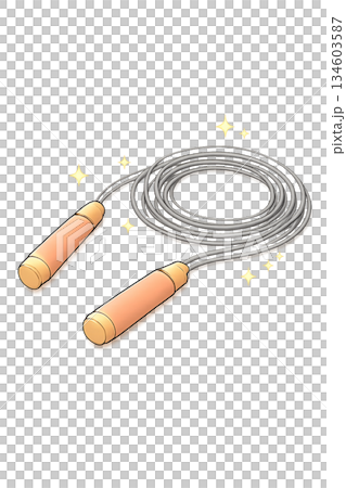 輕柔的跳繩插圖（兒童保育/運動遊戲） 134603587