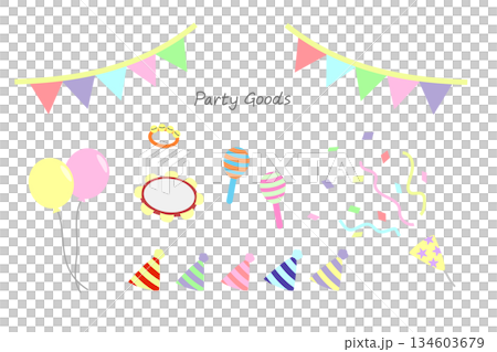 パーティー小物のイラストセット 134603679