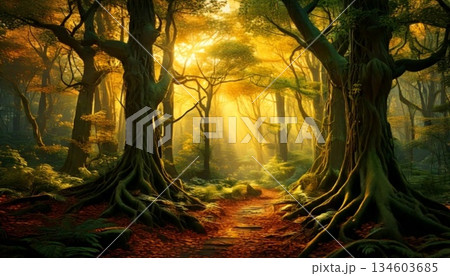 forest in the fall 134603685